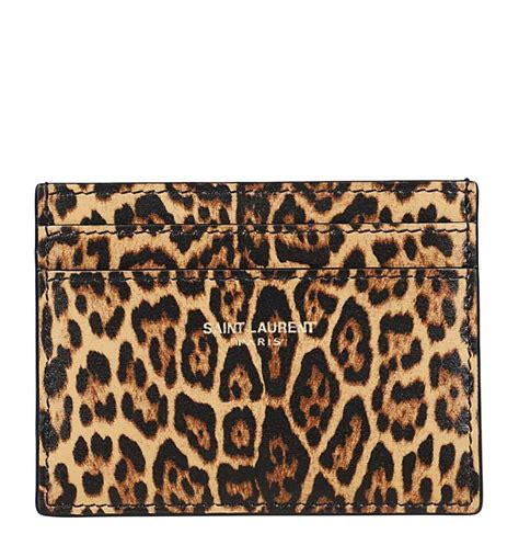 yves saint laurent leopard card holder|ysl monogram card holder.